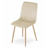 Beige eetkamerstoelen - set van 3 - velvet - 86x45x55 cm