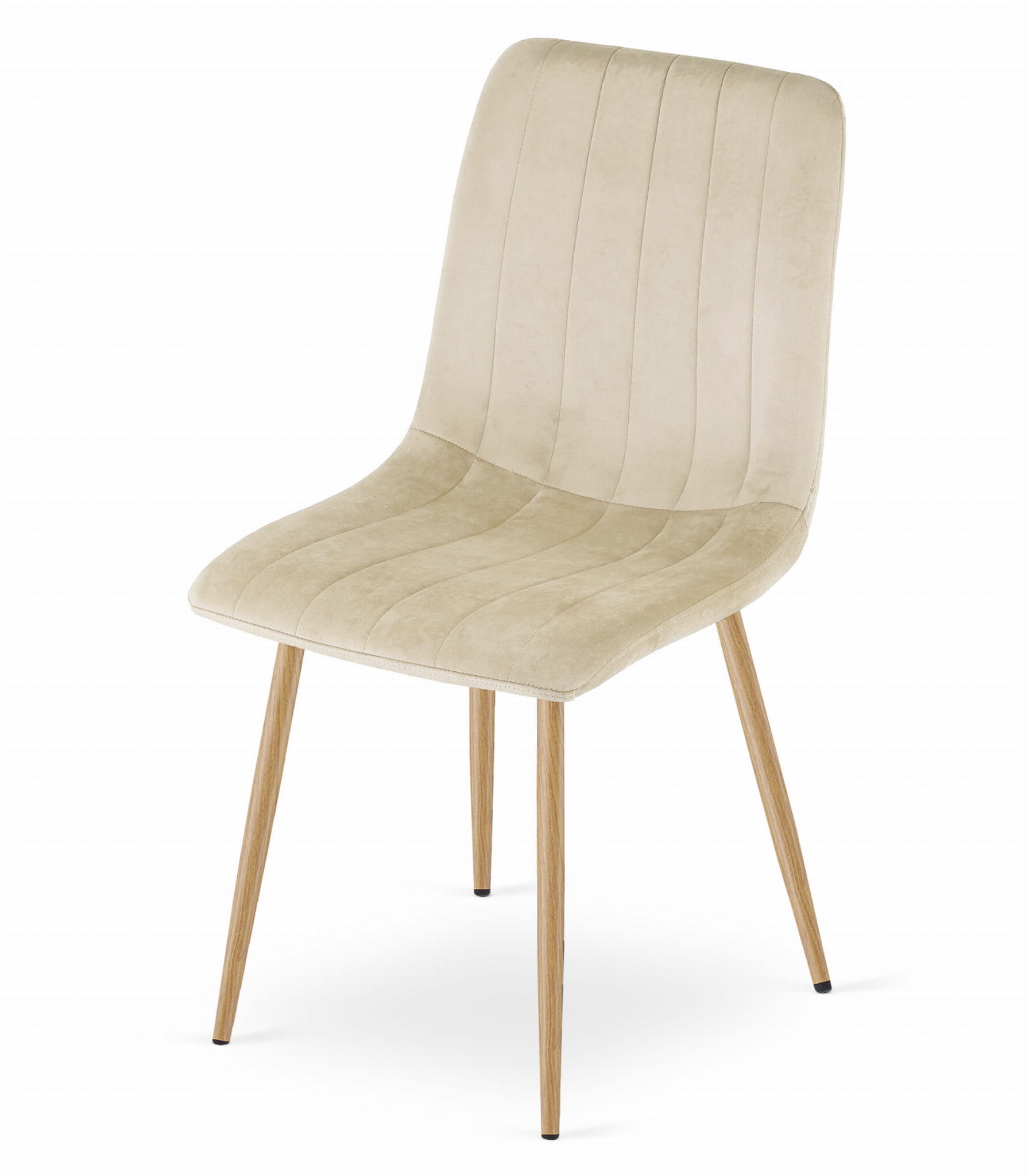 Beige eetkamerstoelen - set van 3 - velvet - 86x45x55 cm