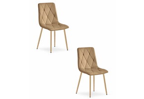 Fluwelen stoel - 2 stuks - bruin - 86.5x45x54 cm