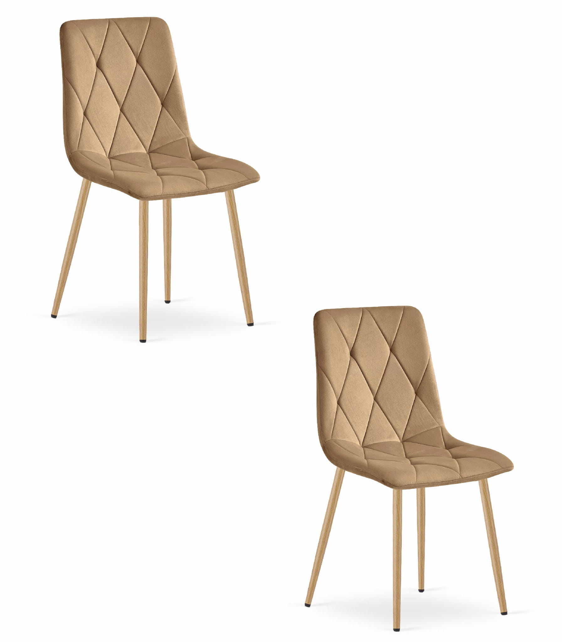 Fluwelen stoel - 2 stuks - bruin - 86.5x45x54 cm