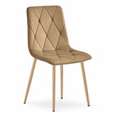 Fluwelen stoel - 2 stuks - bruin - 86.5x45x54 cm