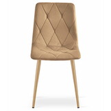 Fluwelen stoel - 2 stuks - bruin - 86.5x45x54 cm