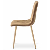 Fluwelen stoel - 2 stuks - bruin - 86.5x45x54 cm