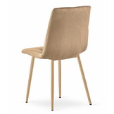 Fluwelen stoel - 2 stuks - bruin - 86.5x45x54 cm
