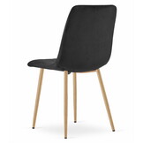Fluwelen stoel - set van 3 - zwart - metaal