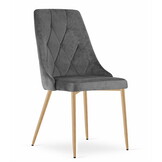 Eetstoelen - 3 stuks - donkergrijs - 88x49.5x55.5 cm