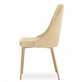 Velvet eetkamerstoel - set van 4 - beige - 88x49,5x55,5 cm