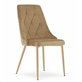 Velvet stoel - set van 2 - bruin - 88x49,5x55,5 cm