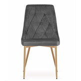 Velvet stoel - 4 stuks - donkergrijs - 88x49.5x55.5 cm