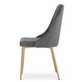Velvet stoel - 4 stuks - donkergrijs - 88x49.5x55.5 cm