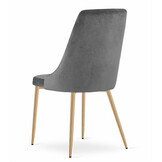 Velvet stoel - 4 stuks - donkergrijs - 88x49.5x55.5 cm