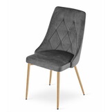 Velvet stoel - 4 stuks - donkergrijs - 88x49.5x55.5 cm
