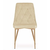 Velvet stoel - set van 3 - lichtbeige - 88x49.5x55.5 cm