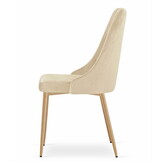 Velvet stoel - set van 3 - lichtbeige - 88x49.5x55.5 cm