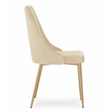 Velvet stoel - set van 2 - lichtbeige - 88x49,5x55,5 cm