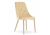 Fluwelen stoel - set van 2 - beige - 88x49,5x55,5 cm