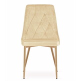 Fluwelen stoel - set van 2 - beige - 88x49,5x55,5 cm