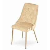 Fluwelen stoel - set van 2 - beige - 88x49,5x55,5 cm