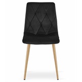 Eetkamerstoel velvet - 3 stuks - zwart - 86.5x45x54 cm