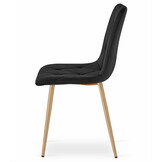 Eetkamerstoel velvet - 3 stuks - zwart - 86.5x45x54 cm