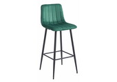 Barkruk met rugleuning - 2 stuks - donkergroen - fluweel