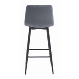 Barkruk met rugleuning - 4 stuks - donkergrijs fluweel - 104 cm hoog