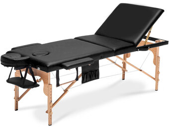 Verstelbaar Massagebed - 10-staps paneel - 61-83 cm hoogte - ecologisch leer
