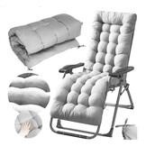 Tuinstoelkussens - grijs - 145x52 cm - waterdicht