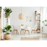 Scandinavische eetkamerstoelen - 4 stuks - beukenhout - eco-leer