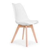 Scandinavische eetkamerstoelen - 4 stuks - beukenhout - eco-leer