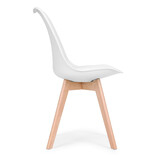 Scandinavische eetkamerstoelen - 4 stuks - beukenhout - eco-leer