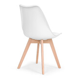 Scandinavische eetkamerstoelen - 4 stuks - beukenhout - eco-leer