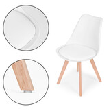 Scandinavische eetkamerstoelen - 4 stuks - beukenhout - eco-leer