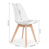 Scandinavische eetkamerstoelen - 4 stuks - beukenhout - eco-leer