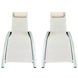 Aluminium tuinset - 2 ligstoelen - 180x58 cm - verstelbare helling