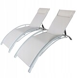 Ligstoel tuin - 2 stuks - aluminium - 180x58 cm - grijs