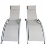 Ligstoel tuin - 2 stuks - aluminium - 180x58 cm - grijs