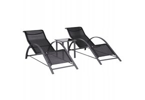 Tuinstoelen - set van 2 - zwart - weerbestendig - max. 120 kg