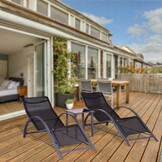 Tuinstoelen - set van 2 - zwart - weerbestendig - max. 120 kg