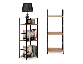 Boekenrek - 3 planken - 80x29x23.5 cm - MDF + metaal