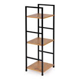 Boekenrek - 3 planken - 80x29x23.5 cm - MDF + metaal