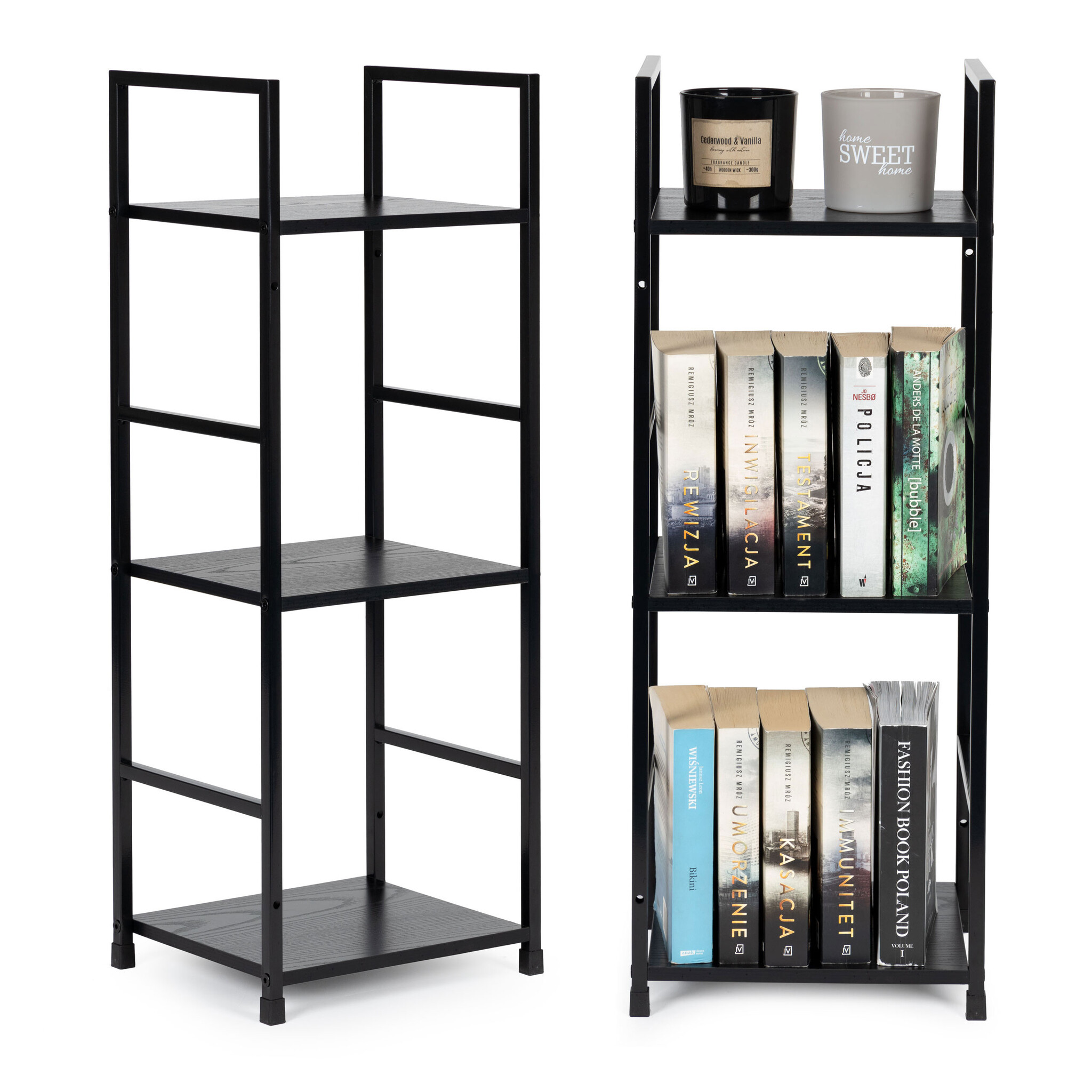 Boekenkast - loft-stijl - 80x29x23.5 cm - MDF en metaal