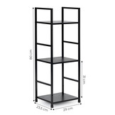 Boekenkast - loft-stijl - 80x29x23.5 cm - MDF en metaal