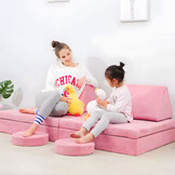 Kinderfauteuil - roze - 8-delig - 120 kg max gewicht