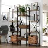 Boekenkast - loft-stijl - 11 planken - beschermende voetjes