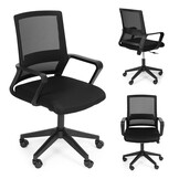 Bureaustoel ergonomisch - zwart - 98-107 cm hoog - netstof rugleuning