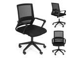 Bureaustoel ergonomisch - zwart - 98-107 cm hoog - netstof rugleuning