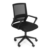 Bureaustoel ergonomisch - zwart - 98-107 cm hoog - netstof rugleuning