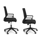 Bureaustoel ergonomisch - zwart - 98-107 cm hoog - netstof rugleuning