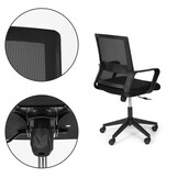 Bureaustoel ergonomisch - zwart - 98-107 cm hoog - netstof rugleuning